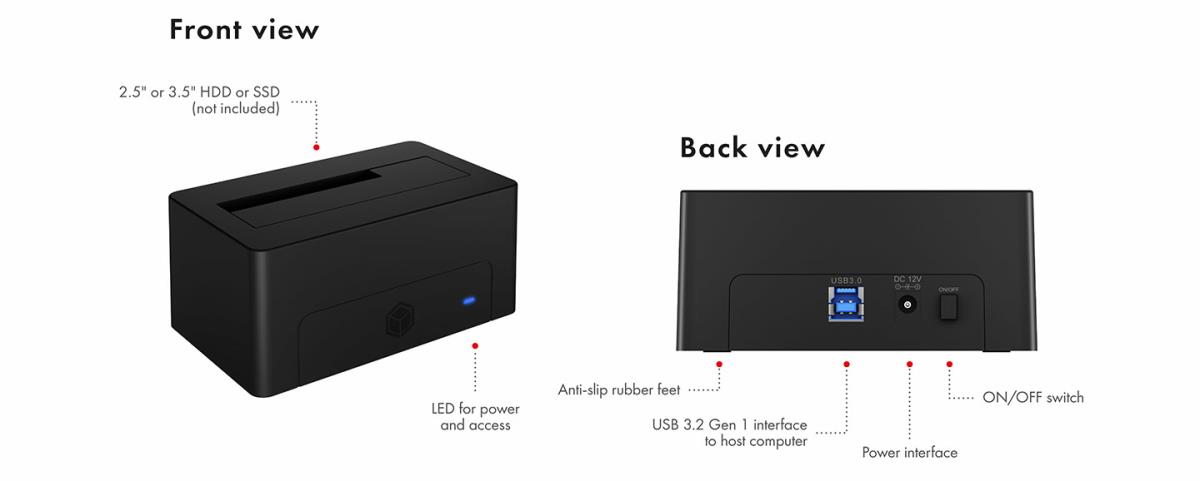 EU Product - Dockingstation IcyBox USB3.2 Gen1  2,5