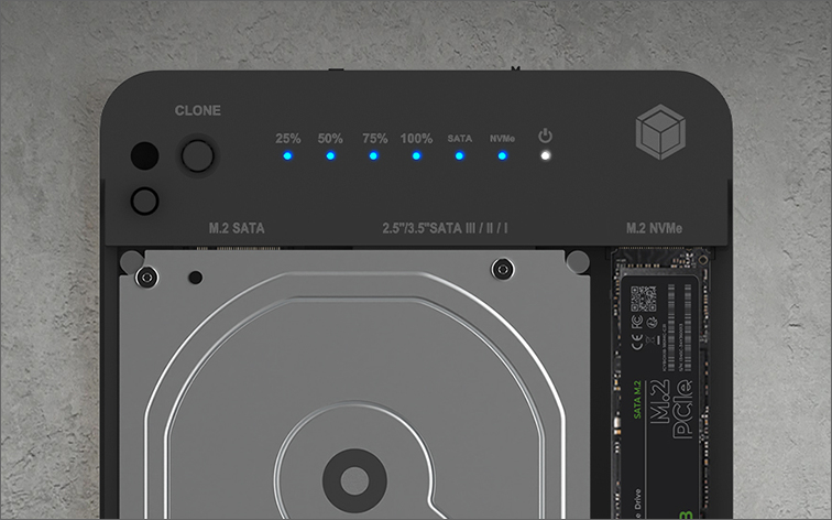 EU Product - IB-2915MSCL-C31 - Docking & CloneStation fr M.2 NVMe & SATA SSD & 2.5/3.5 thumbnail