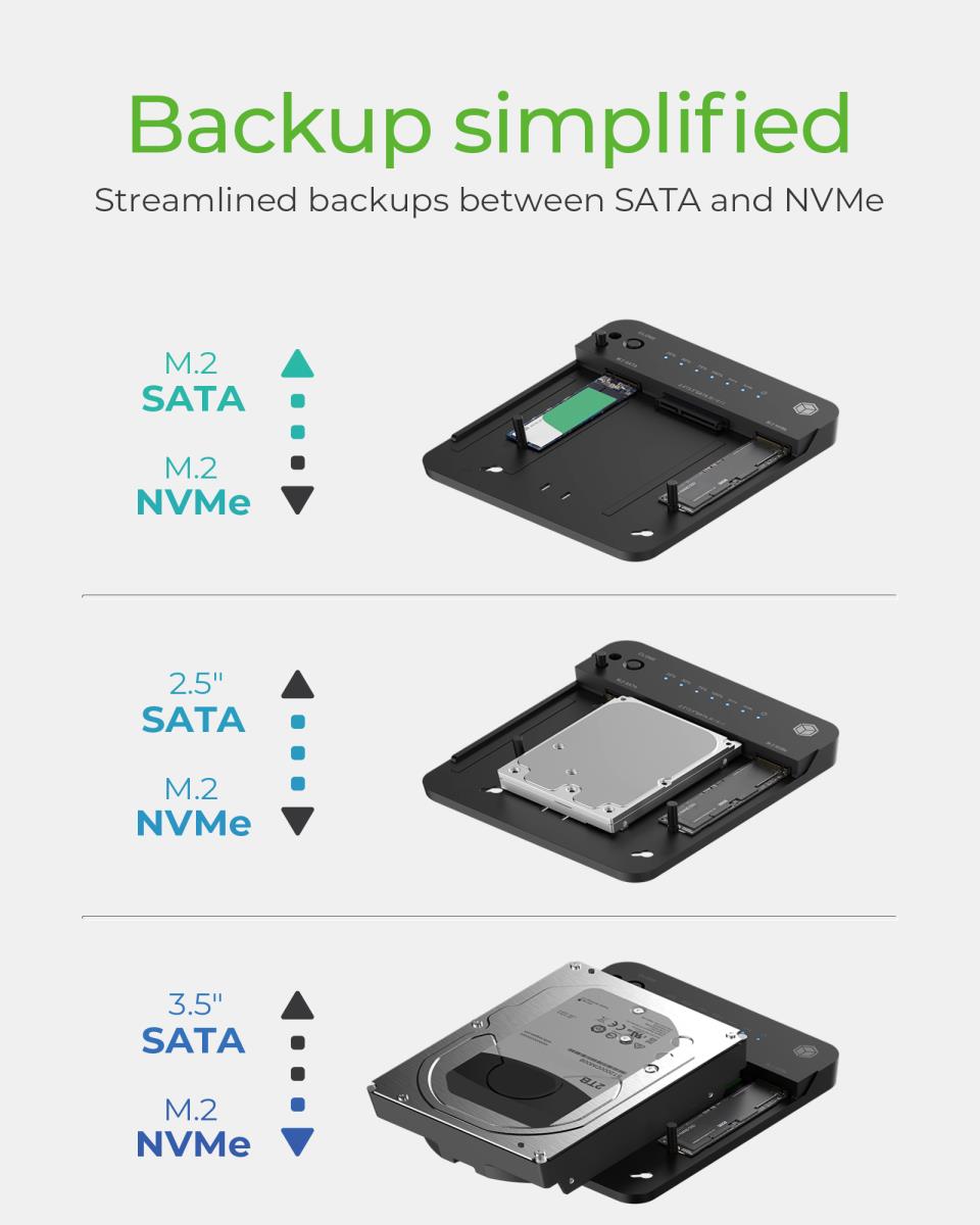 EU Product - IB-2915MSCL-C31 - Docking & CloneStation fr M.2 NVMe & SATA SSD & 2.5/3.5 thumbnail