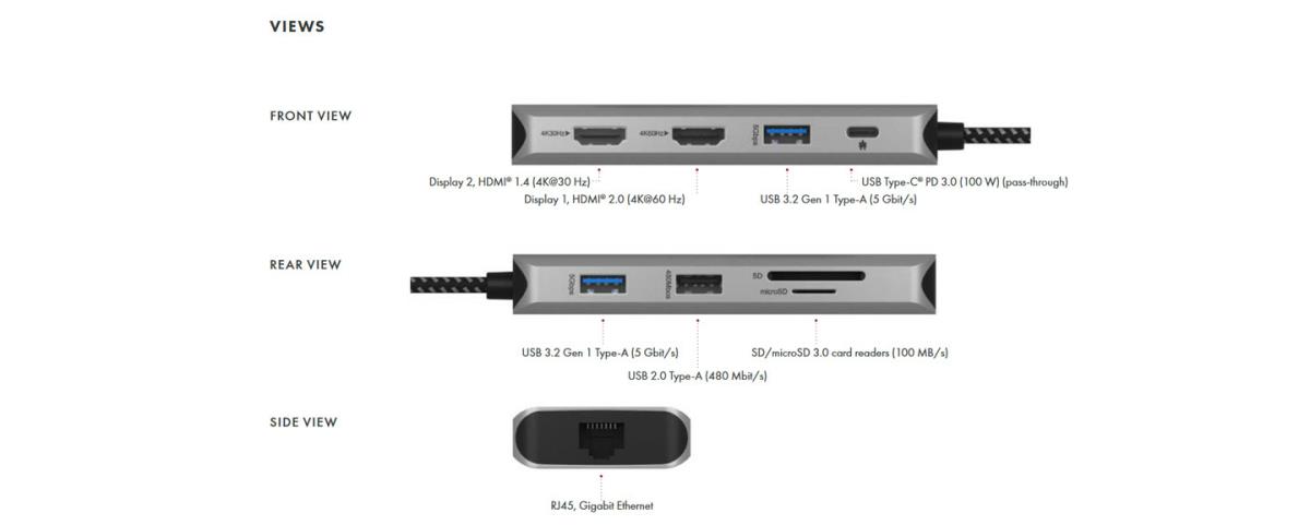 EU Product - Dockingstation IcyBox 9-in-1 mobile USB 3.2 Gen 1 Type-C retail thumbnail