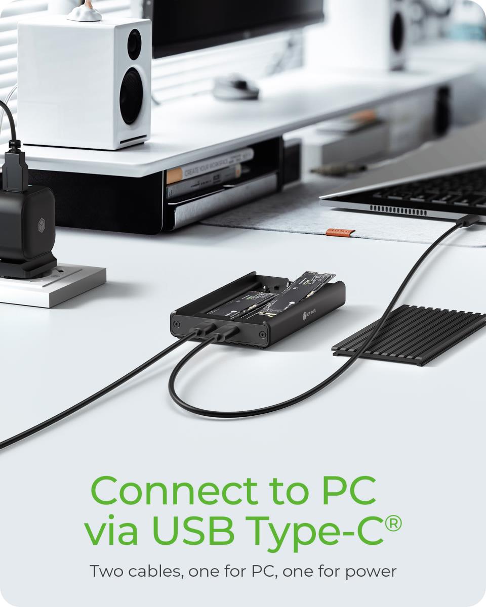 EU Product - Geh. IcyBox USB 3.2 Gen2x2 Type-C 2-fach M.2 PCle NVMe thumbnail