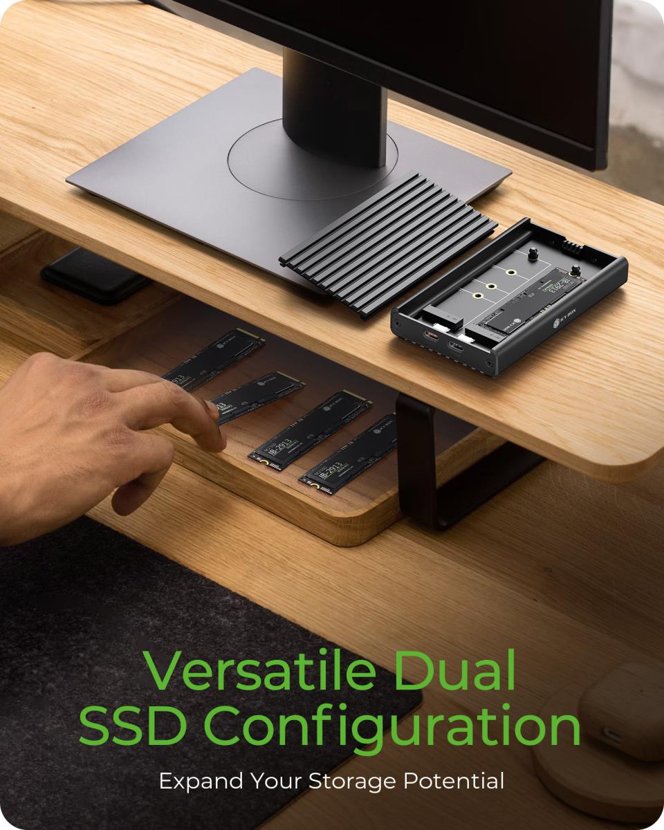 EU Product - Geh. IcyBox USB 3.2 Gen2x2 Type-C 2-fach M.2 PCle NVMe thumbnail