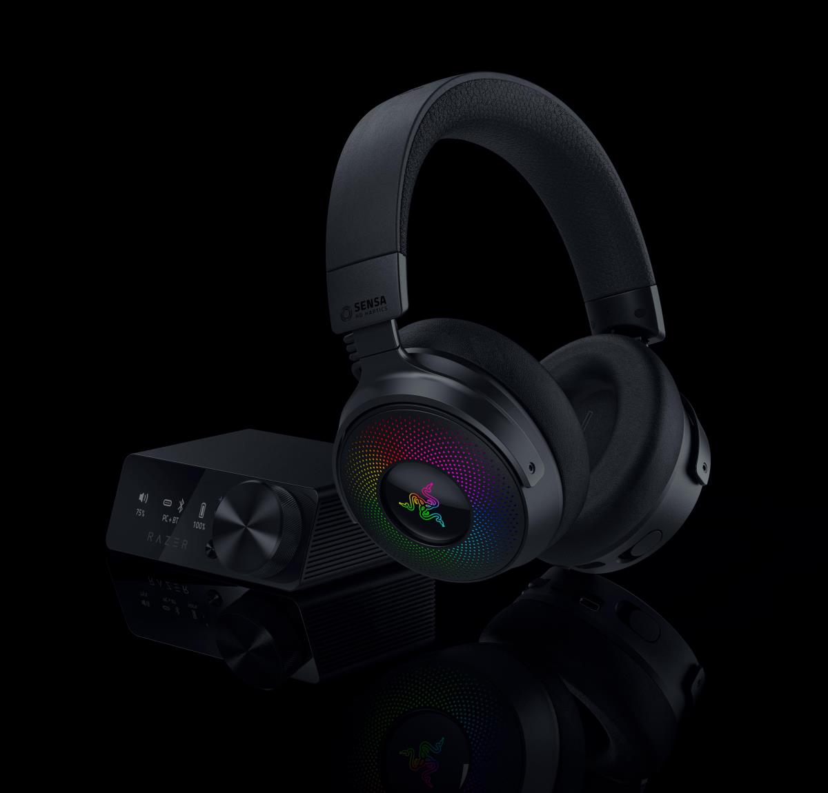 Kraken V4 PRO - Headset - full size - Bluetooth / 2.4 GHz radio frequency - wireless, wired - USB-A, 3.5 mm jack thumbnail