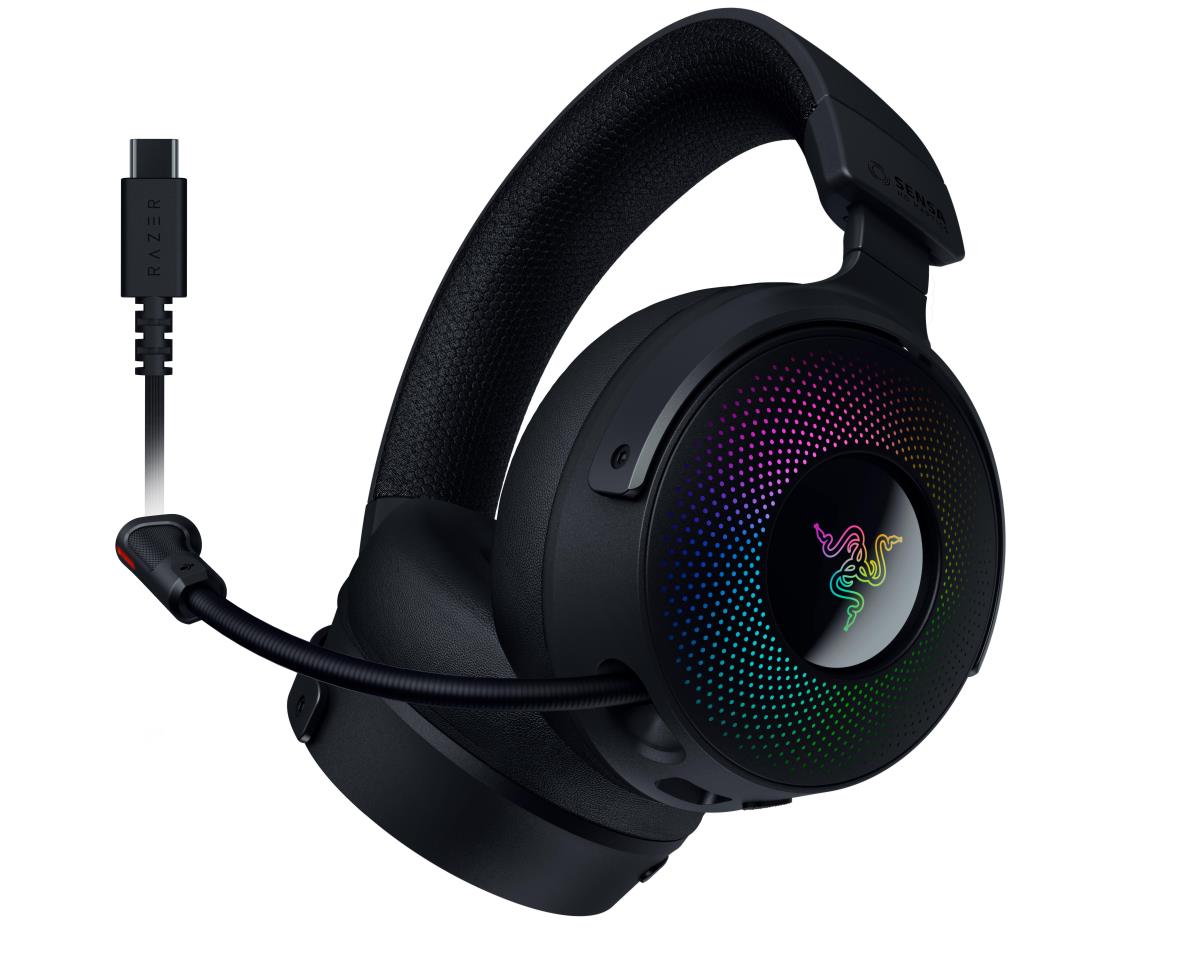 Kraken V4 PRO - Headset - full size - Bluetooth / 2.4 GHz radio frequency - wireless, wired - USB-A, 3.5 mm jack thumbnail