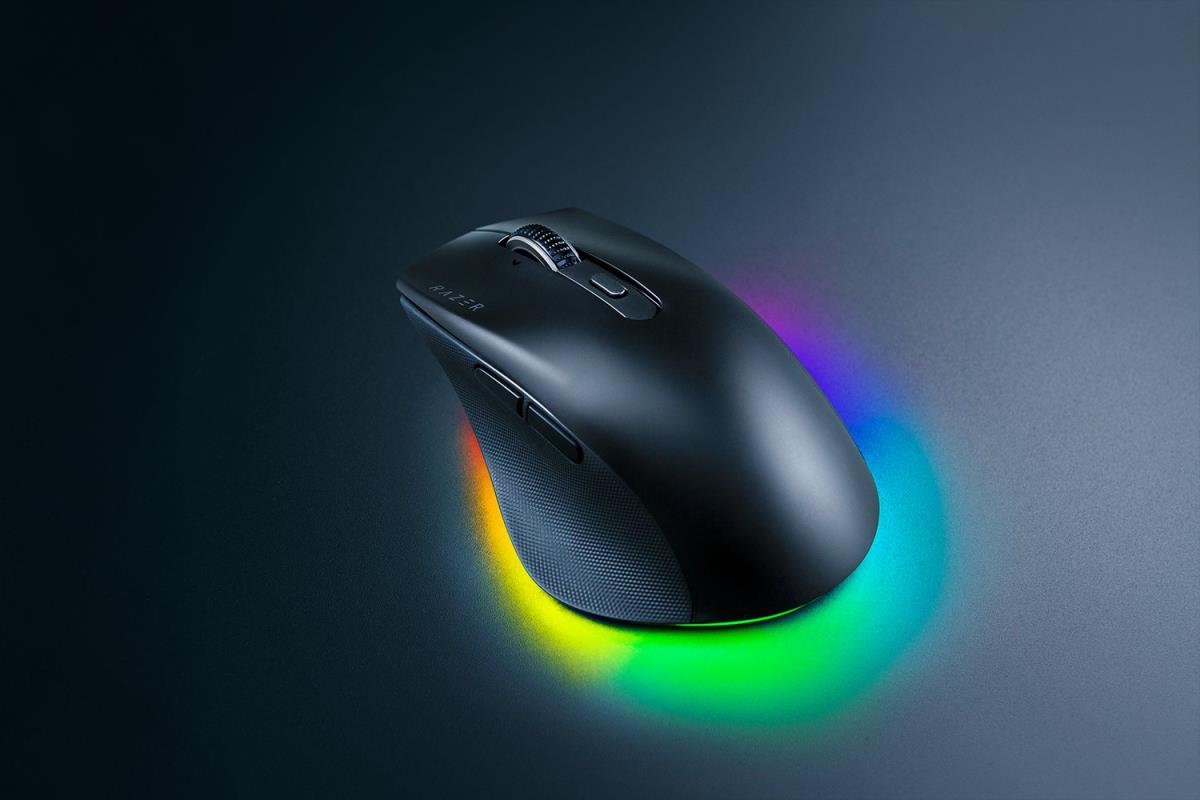 Pro Click - Mouse - ergonomic - right-handed - optical - 9 buttons - wireless, wired - Bluetooth, 2.4 GHz, USB-C thumbnail