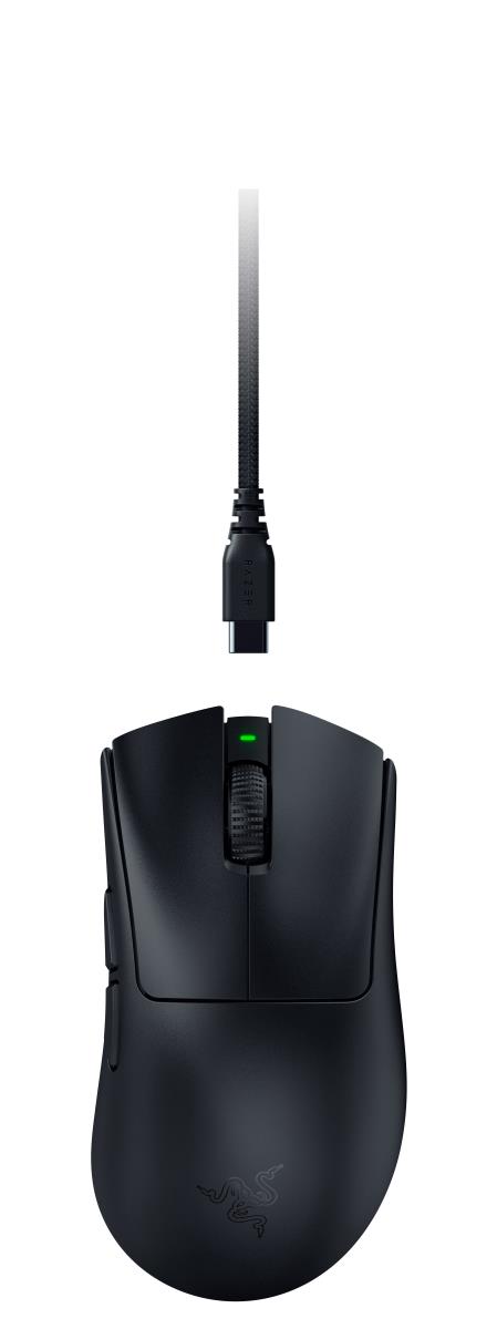 DeathAdder V4 Pro - Mouse - ergonomic - right-handed - optical - 6 buttons - wireless, wired - USB - black thumbnail