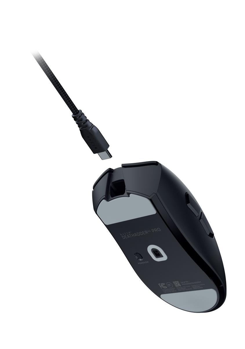 DeathAdder V4 Pro - Mouse - ergonomic - right-handed - optical - 6 buttons - wireless, wired - USB - black thumbnail
