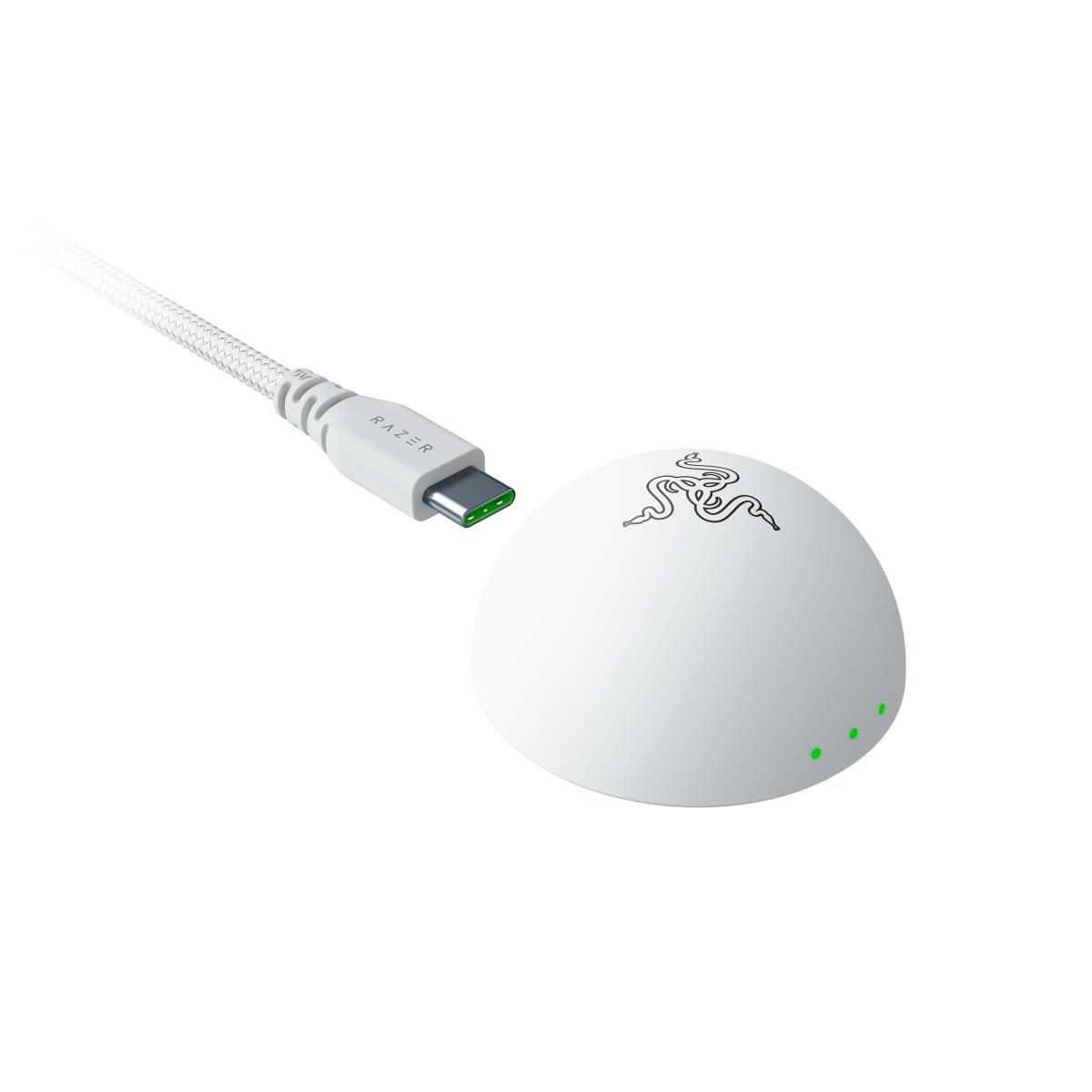 DeathAdder V4 Pro - Mouse - ergonomic - right-handed - optical - 6 buttons - wireless, wired - USB - white thumbnail