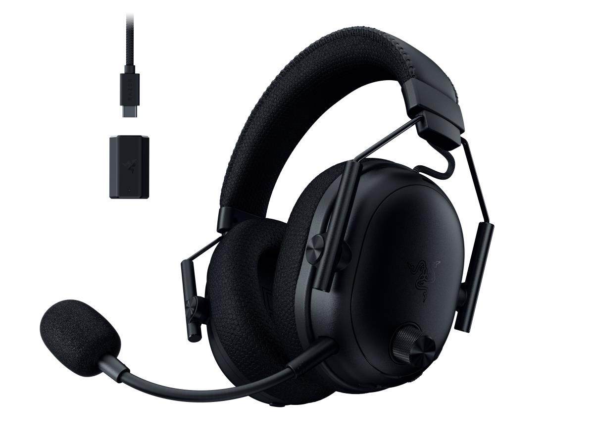 BlackShark V3 Pro - Headset - 7.1.4 channel - full size - Bluetooth / 2.4 GHz radio frequency - wireless, wired - active noise cancelling - 3.5 mm jack, USB-A - noise isolating - black thumbnail