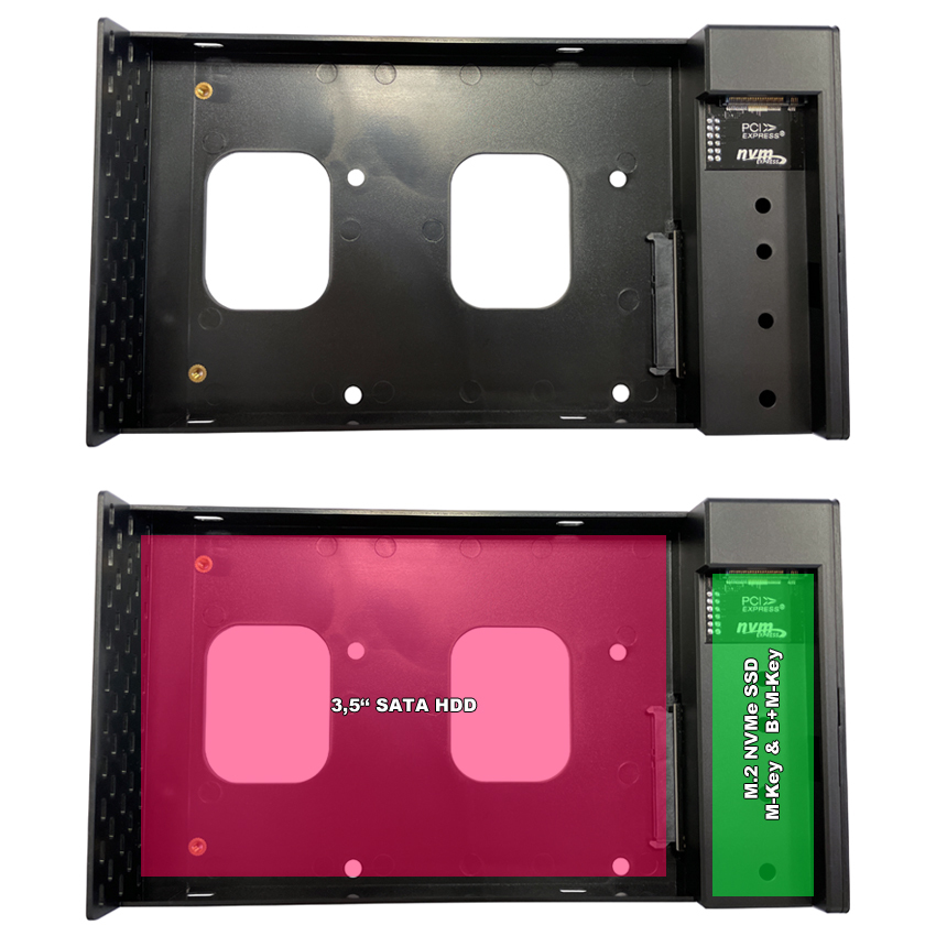 EU Product - LC-dock-C-35-M2 - Hdd Ssd Dockingstation - M.2 - 2 Sender/Kanal - Card PCIe - HDD Caddy - 3.5