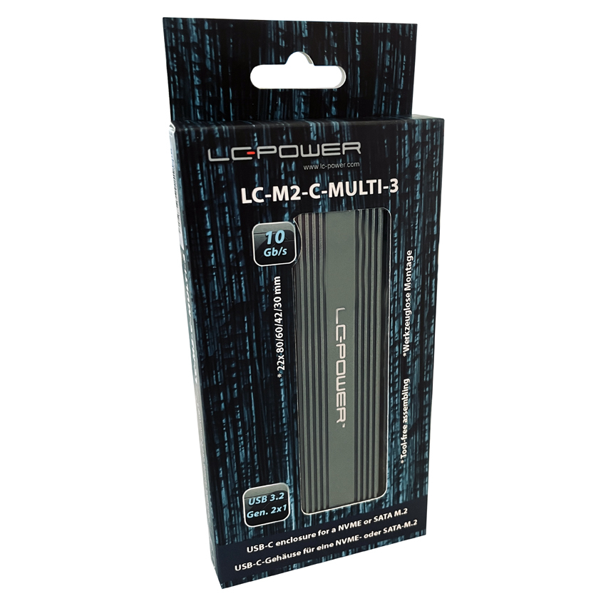 EU Product - M.2 LC-M2-C-MULTI-3 LC-Power USB3.2 M.2-SSD-Geh�use (NVMe & SATA) thumbnail