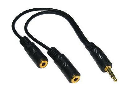 0.2m 3.5mm Stereo Split -Black thumbnail