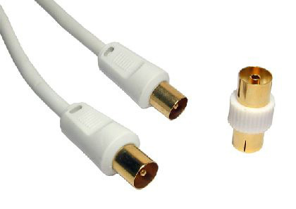 1.8m AERIAL M-M+ Coupler - WHT thumbnail