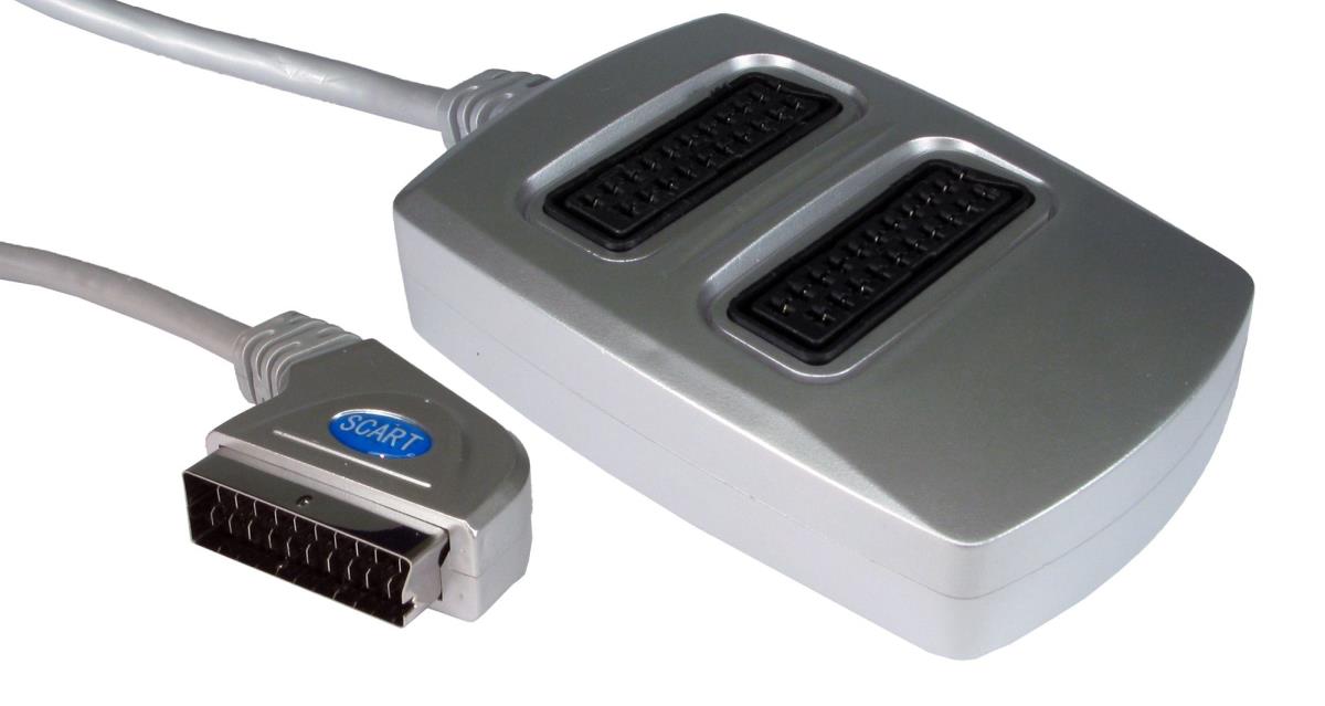 3 Way SCART Splitter Box Silv thumbnail