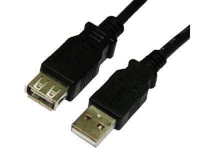 2m USB 2.0 A M-F Ext Black thumbnail