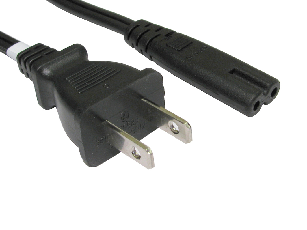 2m US Plug to C7 Mains Lead thumbnail