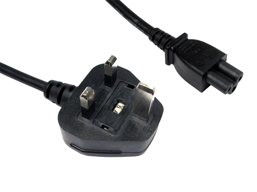 10m UK Plug to C5  - Black thumbnail