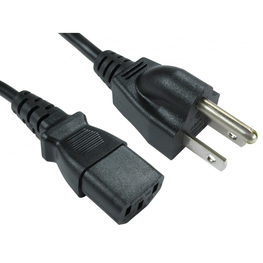 2m US Plug to C13 Mains Lead thumbnail