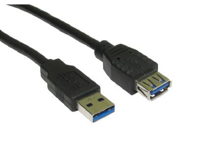 2m USB 3.0 A M-F Black thumbnail