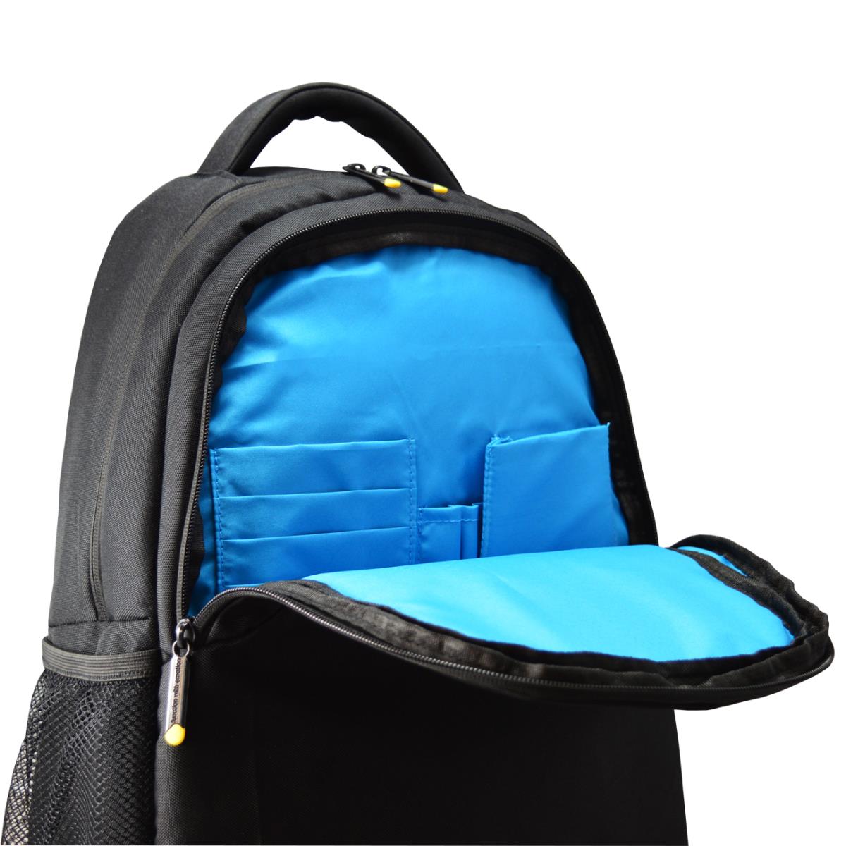 A Techair product - Eco 14.1 Backpack Black. Manufactured using recycled PET (RPET); at source 22 x 250ml or 13 x 350ml recycled plastic bottles are recycled into each case. thumbnail