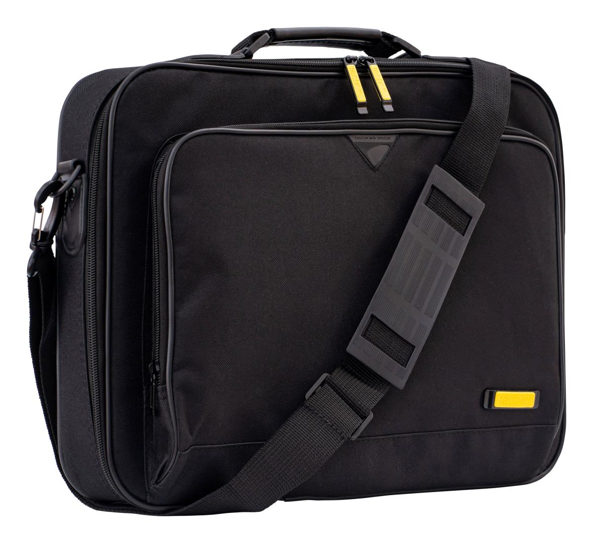 14-15.6 Black Laptop Case; includes foam protection and removable / adjustable shoulder strap. Adaptable branding is available on this sku. . thumbnail