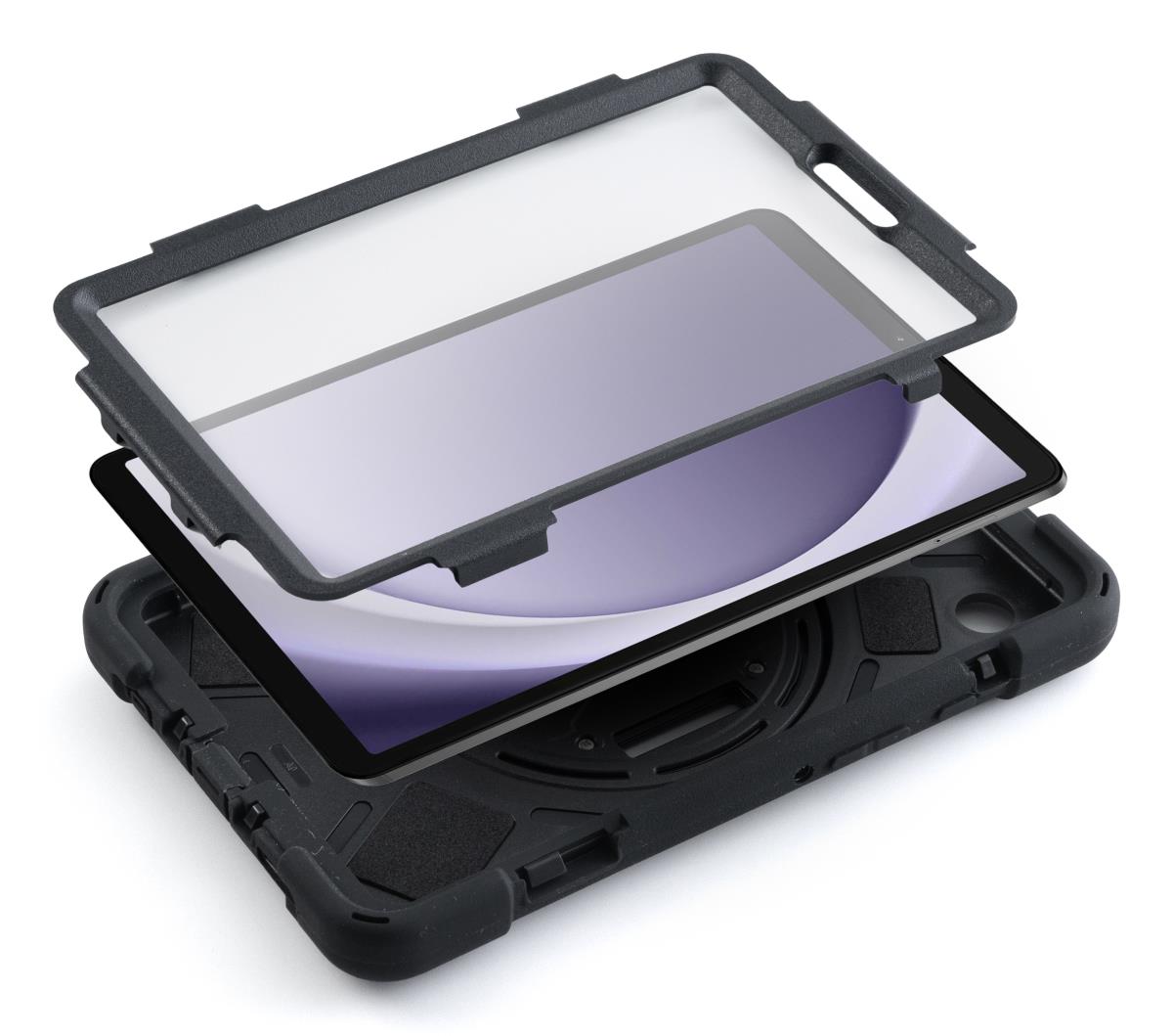 rugged case for a Samsung Tab A9 8.7; includes built in screen protector and integrated stand. thumbnail