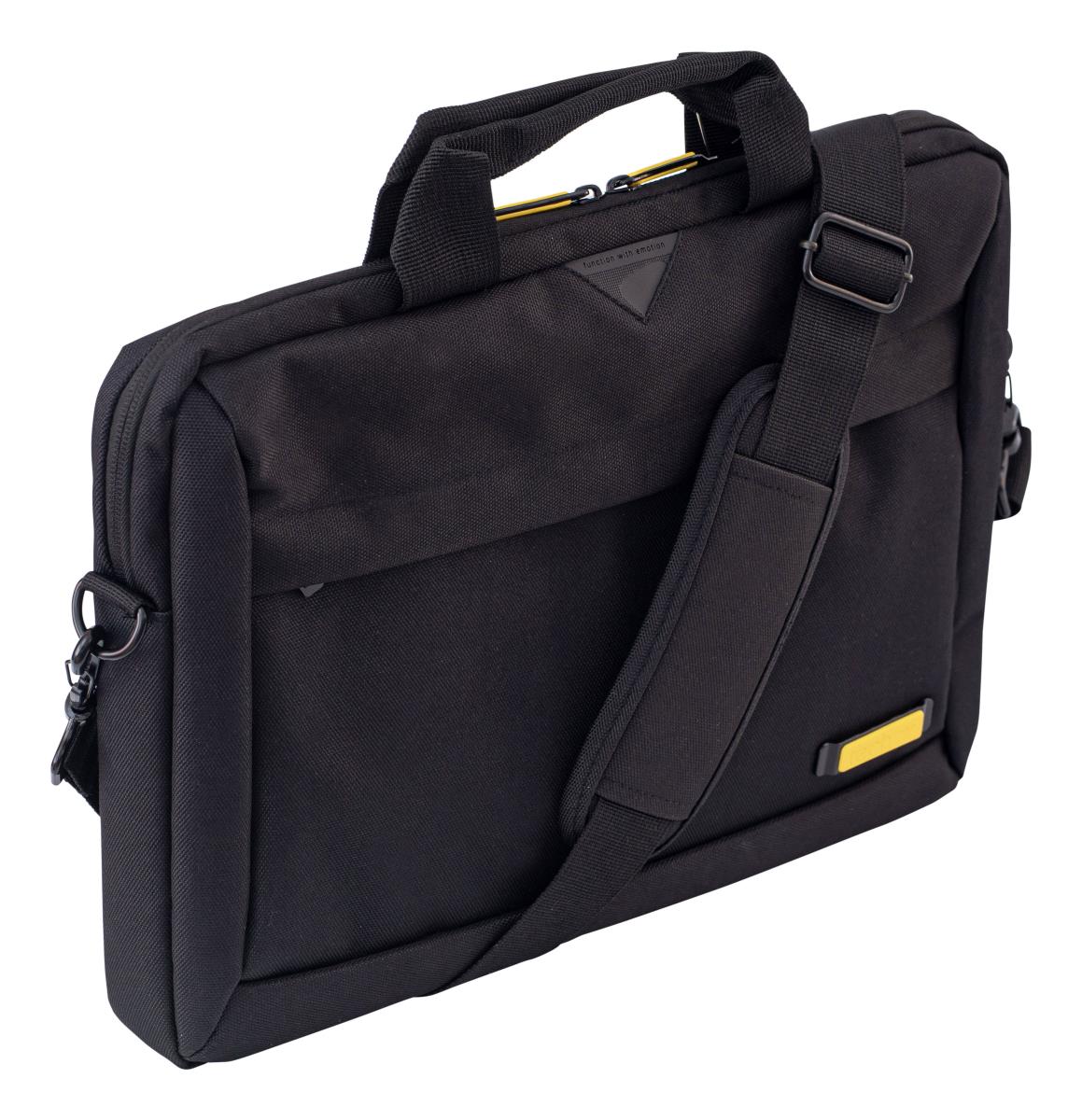 14.1 Shoulder Bag Laptop Case Black; includes closed cell foam protection and removable / adjustable shoulder strap. Adaptable branding is available on this sku. . thumbnail