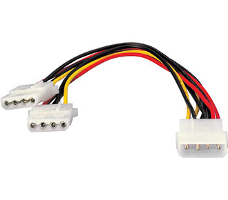 EU Product - SATA Stromkabel 2x5.25->5.25 Bu/St       0.20m schwarz Polybeutel thumbnail