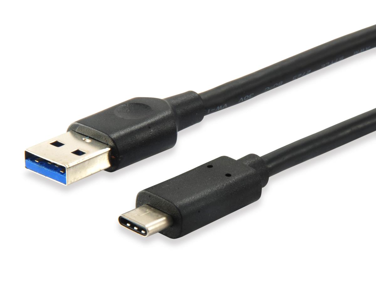 EU Product - Kabel USB-A3.2->C Gen1 3A         St/St  1.00m schwarz Polybeutel thumbnail