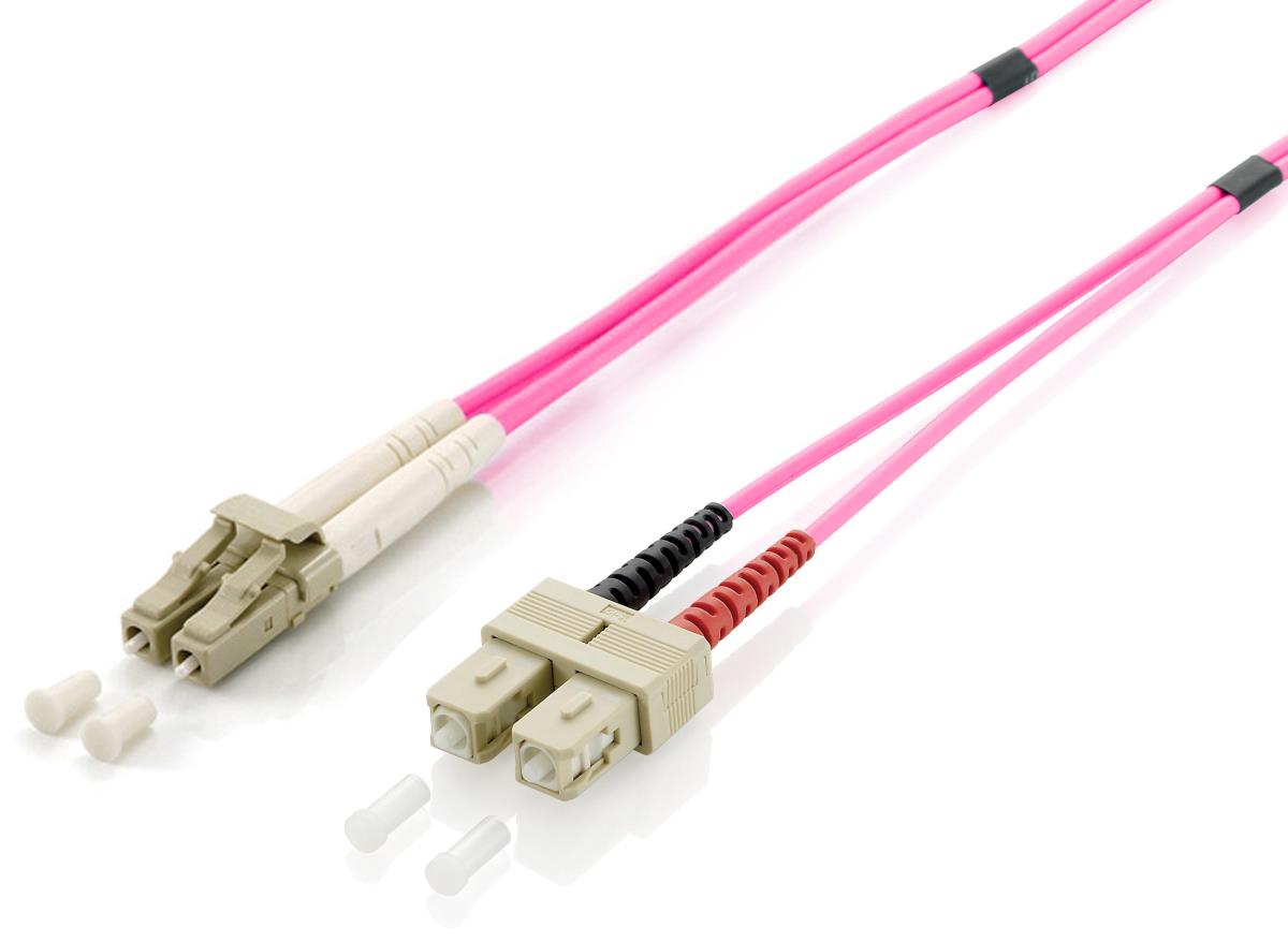 EU Product - Patchkabel LC->SC  5.00m Multimode  Duplex OM4 violett Polybeutel thumbnail