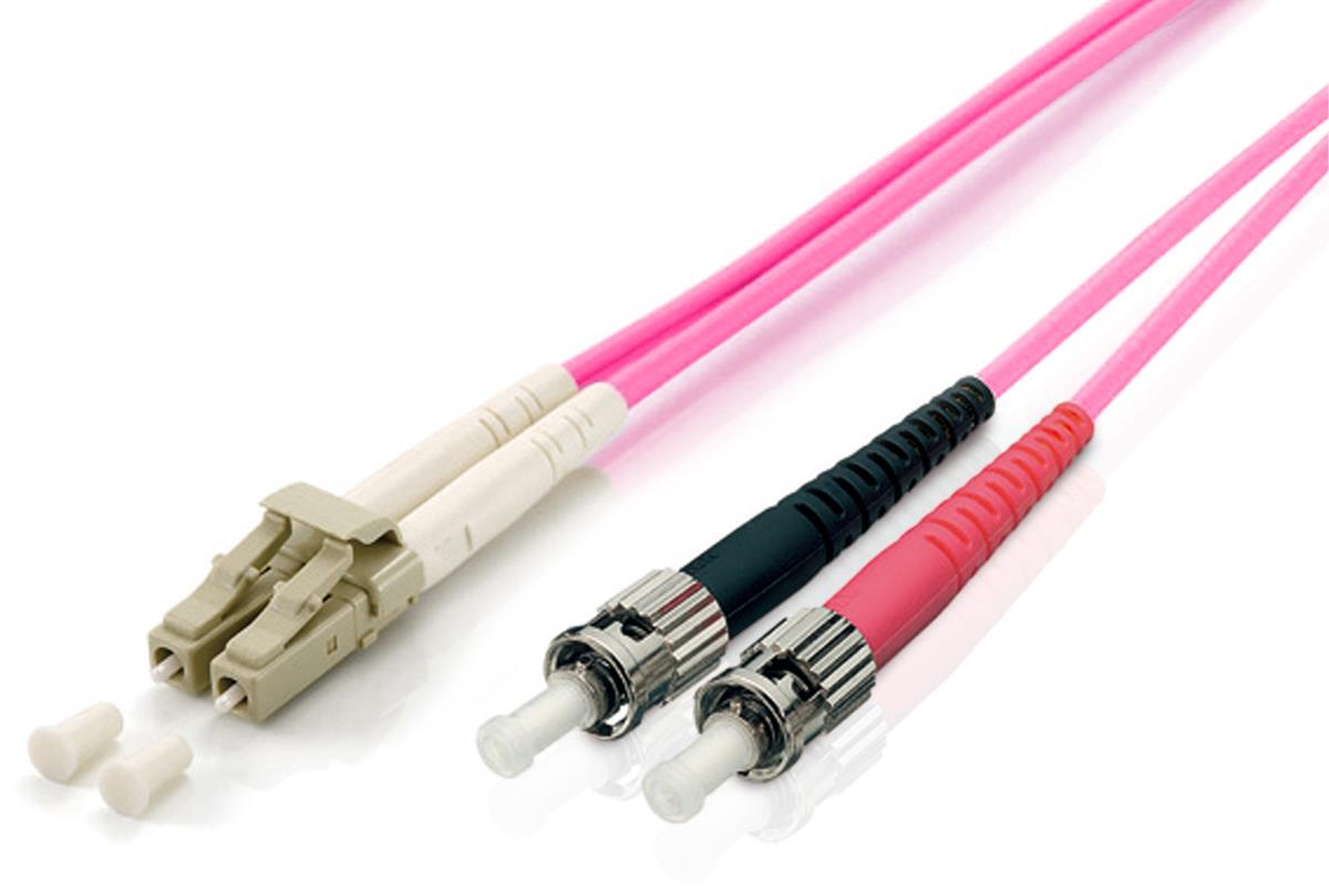 EU Product - Patchkabel LC->ST  5.00m Multimode  Duplex OM4 violett Polybeutel thumbnail