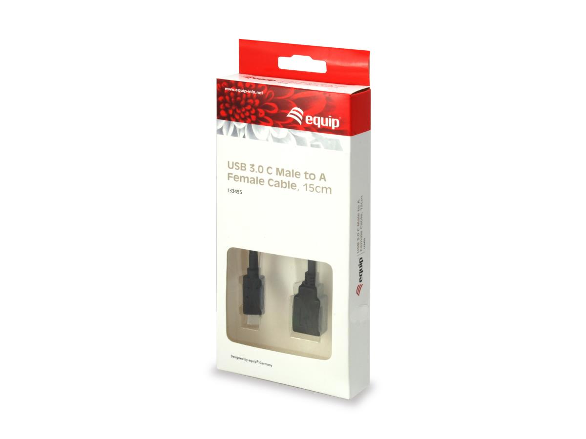 EU Product - Adapter USB-C->USB-A3.0 OTG Adapt.St/Bu  0.15m schwarz thumbnail