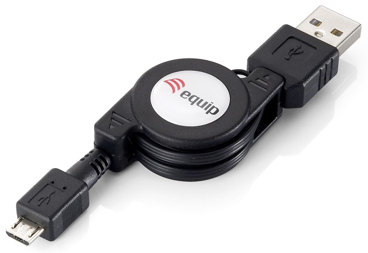 EU Product - Kabel USB-A2.0->Micro-B Einzieh.  St/St  1.00m schwarz Polybeutel thumbnail