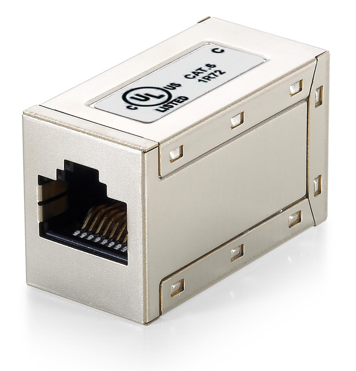 EU Product - Inline-Koppler Cat6  RJ45 8P8C geschirmt  1Gbit 250MHz Polybeutel thumbnail