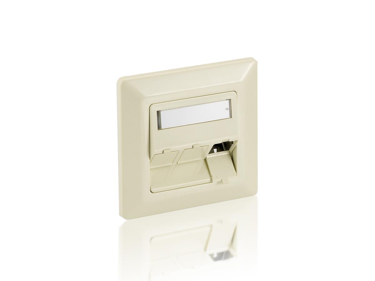 EU Product - Frontplatte 3xKeystone Jack 45� Fireproof      RAL9010 Polybeutel thumbnail