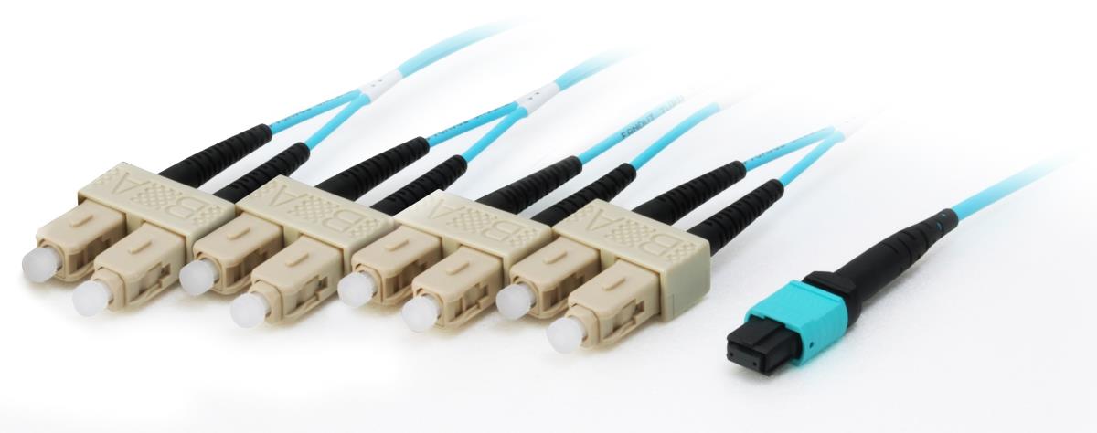 EU Product - Patchkabel MTP->SC  20.00m  8Faser M/M     OM4  t�rkis Polybeutel thumbnail