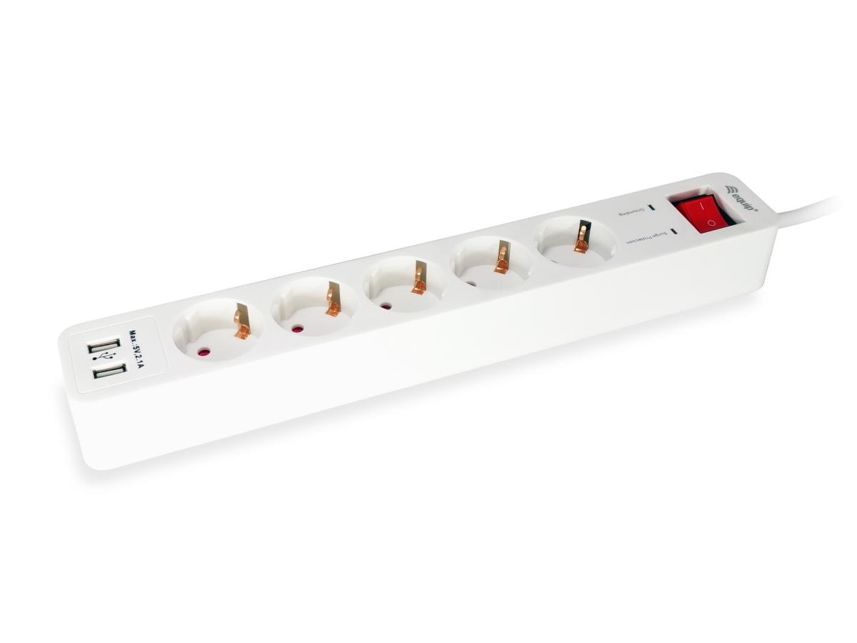 EU Product - Steckdosenleiste 5xSchuko/2xUSBA+Switch->St.90�CL �SS thumbnail