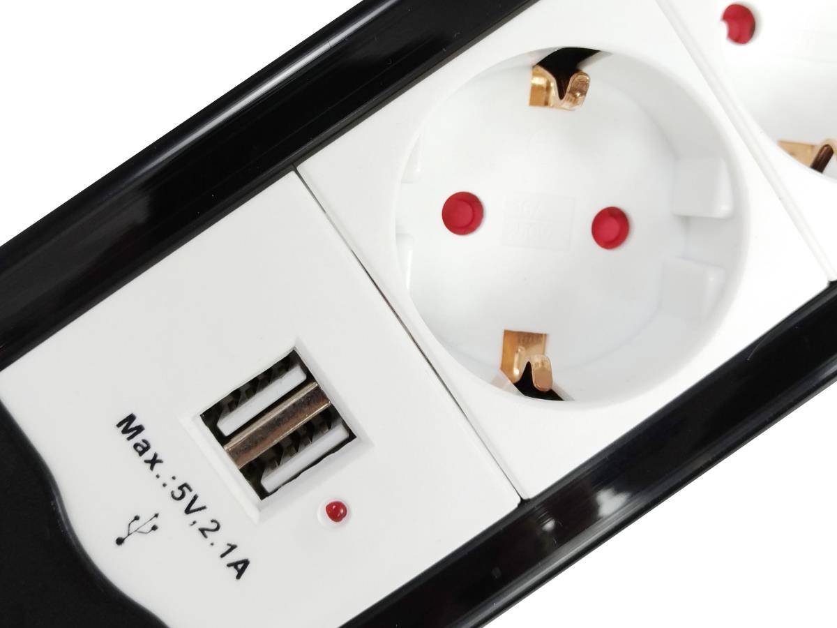 EU Product - Steckdosenleiste 3xSchuko/2xUSBA+Switch->St.90�CL �SS thumbnail