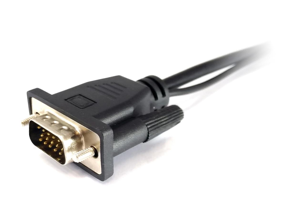 EU Product - Adapter HD15->HDMI-A/3.5mm/USB-A  St/Bu +Audio schwarz thumbnail