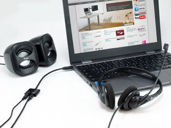 EU Product - Adapter USB-C->2x3-Pin 3.5mm St/Bu DAC   0.15m schwarz thumbnail