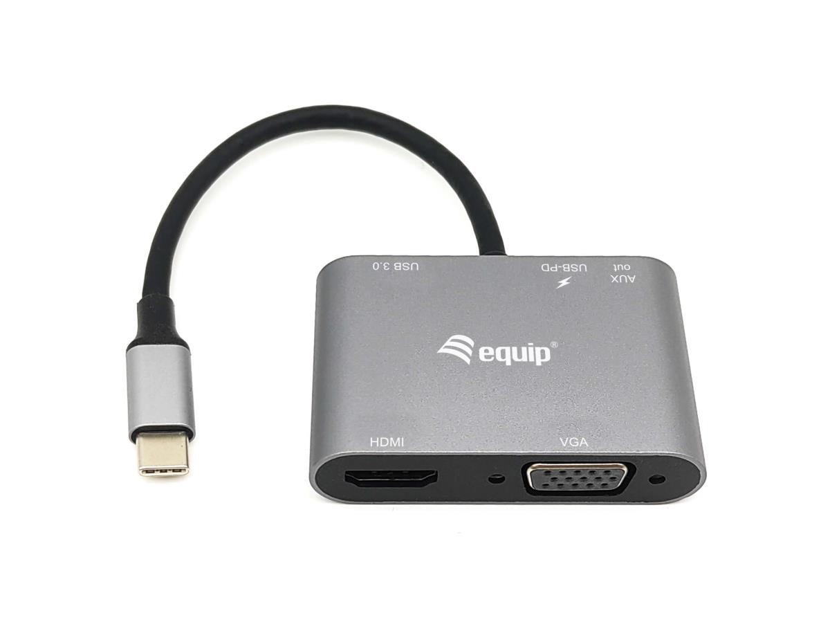 EU Product - Dock  5-1 USB-C->HDMI,VGA,USB-A,AUX,100W USB-C   0.15m thumbnail