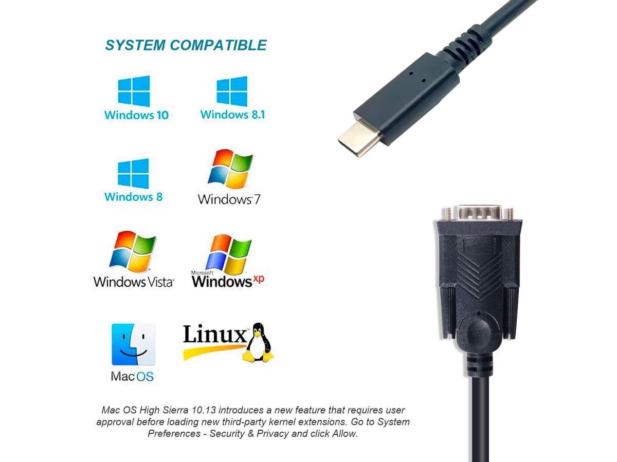 EU Product - Adapter USB-C->Serial RS232-DB9 Prolific St/St   1.50m thumbnail