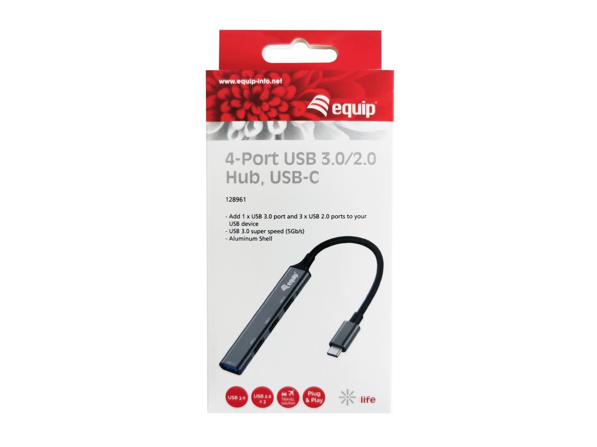 EU Product - 4-Port USB-C3.2-Hub->3xUSB-A 2.0/1xUSB-A3.0      5Gbps thumbnail