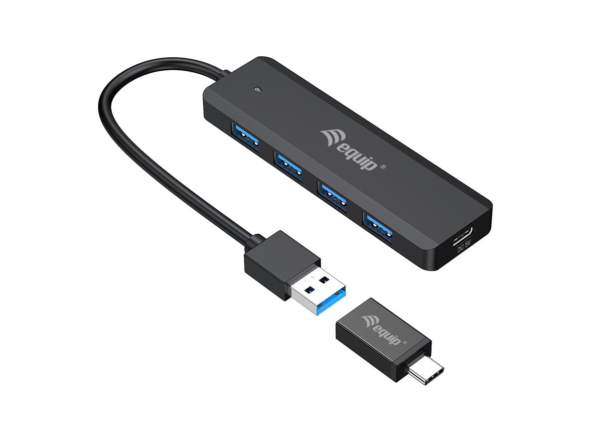 EU Product - 4-Port USB-A3.2-Hub->4xUSB-A 3.2 +USB-C Adapter  5Gbps thumbnail