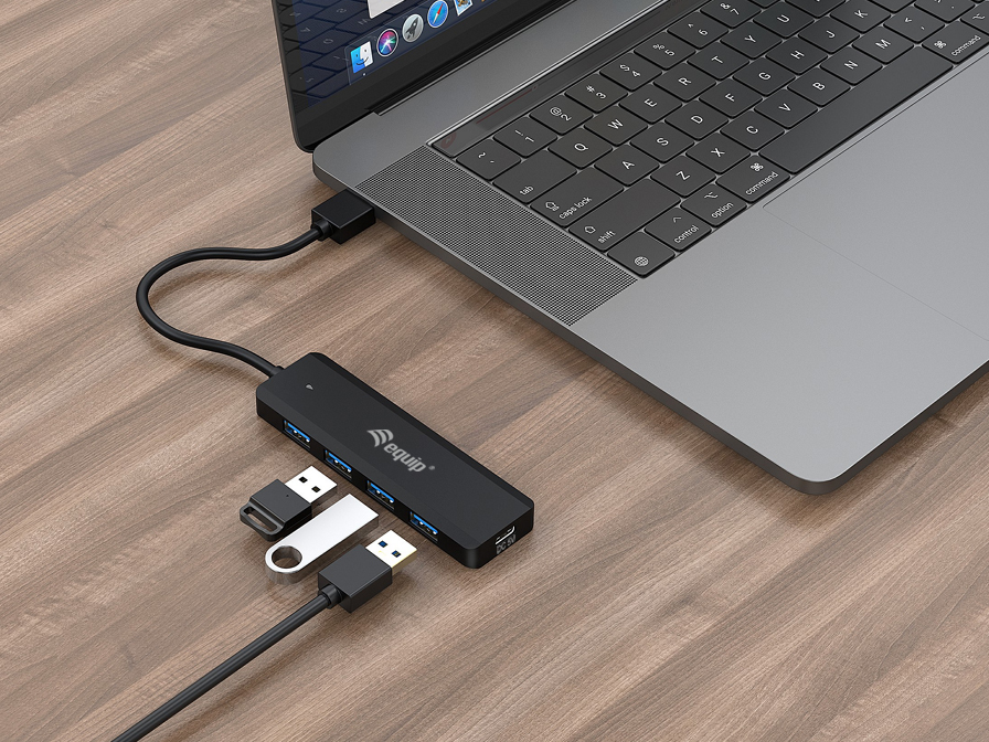 EU Product - 4-Port USB-A3.2-Hub->4xUSB-A 3.2 +USB-C Adapter  5Gbps thumbnail