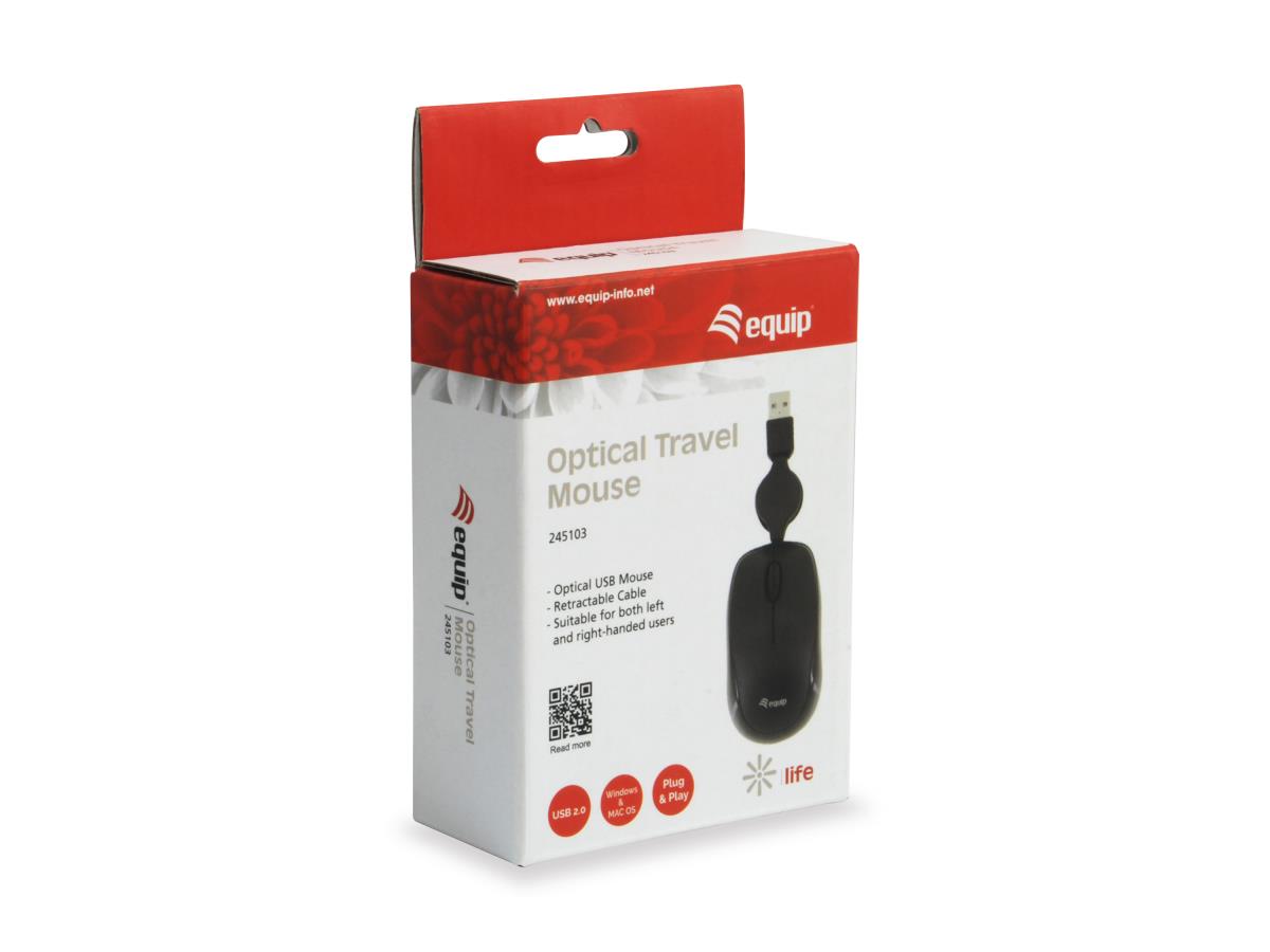 EU Product - Reisemaus   USB-A Stecker            L+R 0.80m schwarz thumbnail