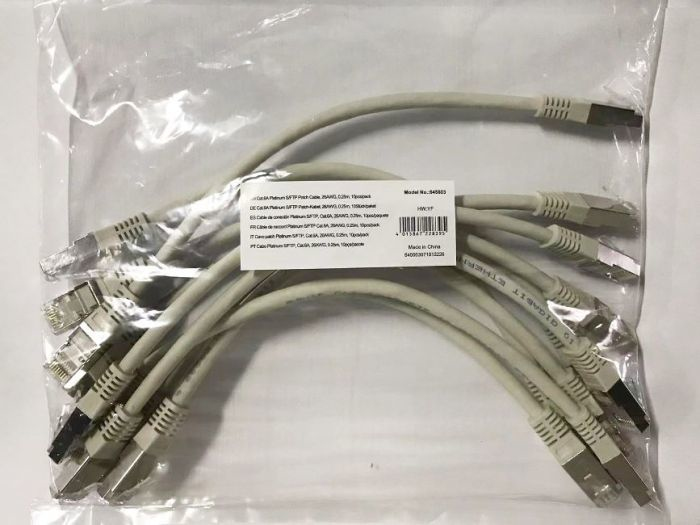 EU Product - Patchkabel Cat6A  10x S/FTP 2xRJ45  0.25m    grau Plat thumbnail
