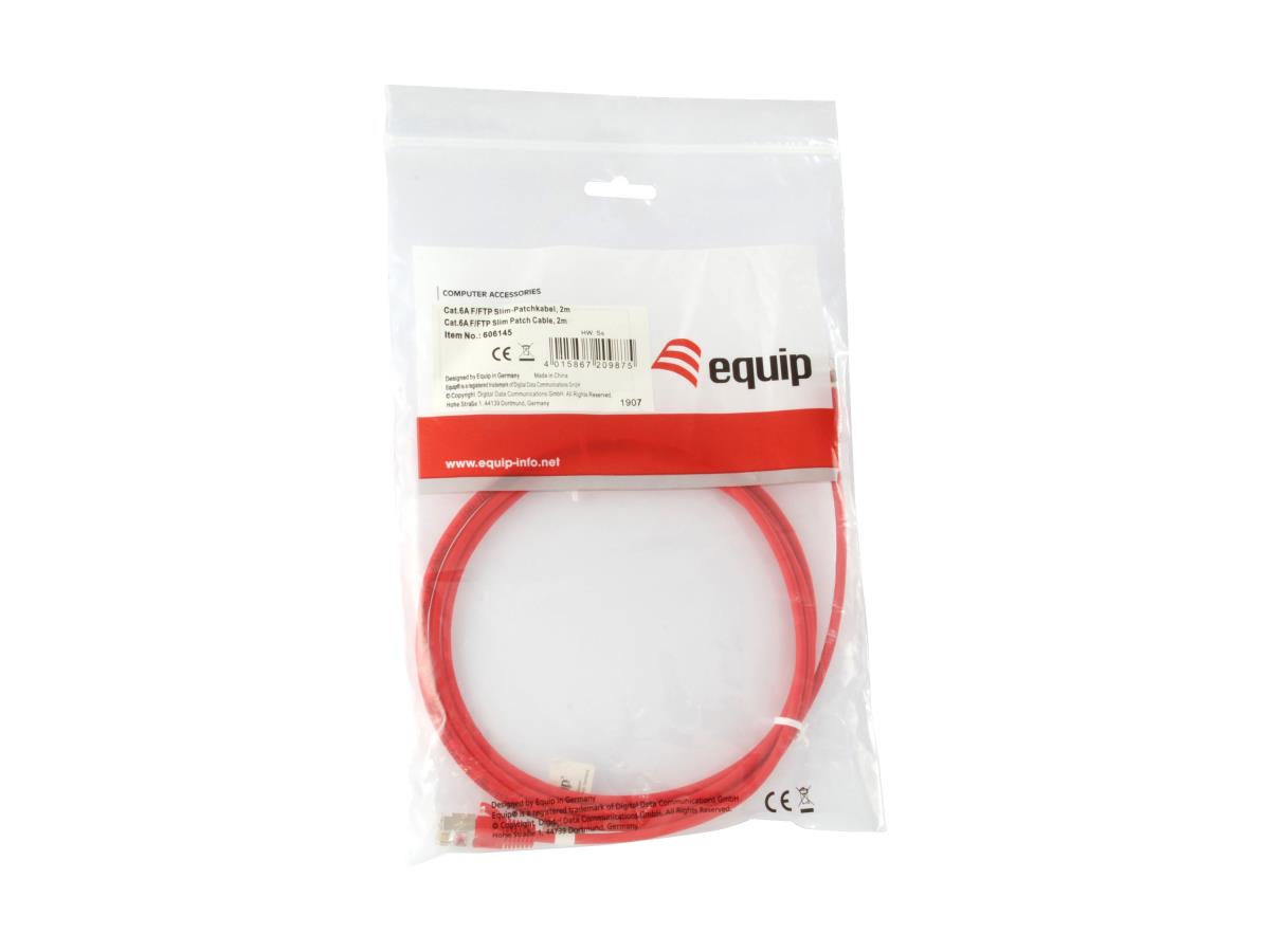 EU Product - Patchkabel Cat6A SlimFlex F/FTP 2.00m rot  LSZH 2xRJ45 Polybeutel thumbnail