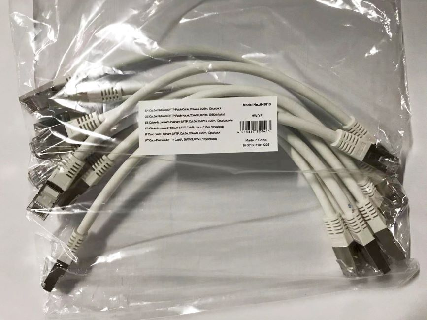 EU Product - Patchkabel Cat6A  10x S/FTP 2xRJ45  0.25m    wei� Plat thumbnail