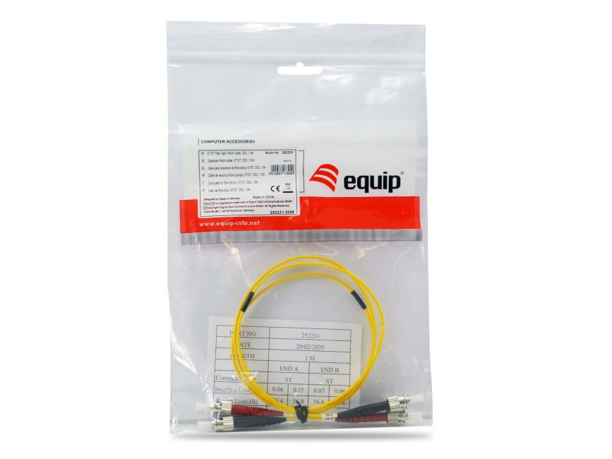 EU Product - Patchkabel ST->ST  1.00m Singlemode Duplex OS2    gelb Polybeutel thumbnail